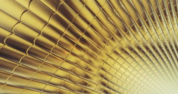 Goldene Folie Fliesen Textur Hintergrund Digitale Oberfläche Bewegungsgrafik — Stockvideo