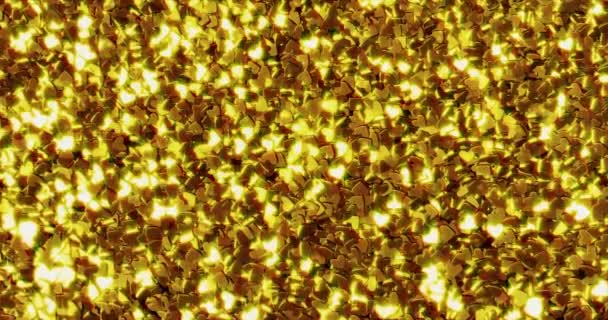 Beautiful golden heart background. 3D rendering — Stock Video