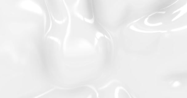 液体抽象的な白い背景 滑らかな光沢のあるテクスチャ3Dレンダリング グラマラスシルクの背景 ループ4K — ストック動画