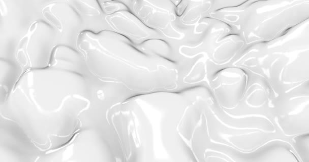Sfondo Bianco Astratto Liquido Liscio Texture Lucida Rendering Sfondo Seta — Video Stock