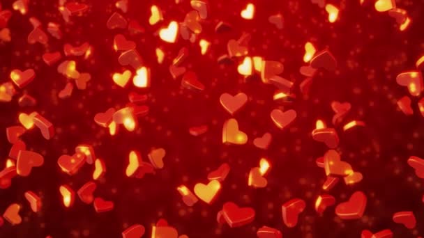 Rote Herzen 3 d Textur. Hintergrund Valentinstag. 3D-Rendering — Stockvideo