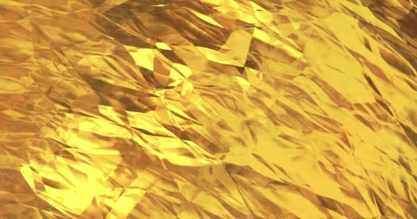 Golden foil background. Gold texture 3D rendering loop 4k — Stock Video