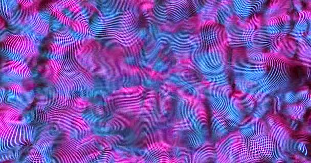 蛍光液体の色を持つネオン背景 紫外線抽象的な青 ピンク色 ループアニメーション4K仮想現実未来デザイン3Dレンダリング — ストック動画