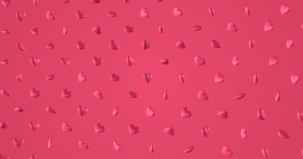 Padrão Romântico Com Corações Rosa Doodle Para Dia São Valentim — Vídeo de Stock