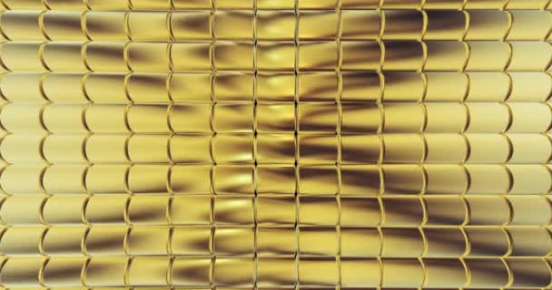 Foglio Oro Piastrelle Texture Sfondo Superficie Digitale Grafico Movimento — Video Stock