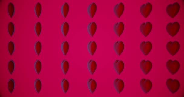 Romantisch Patroon Met Veelhoekige Rode Hartjes Voor Valentijnsdag Moederdag Trouwdag — Stockvideo