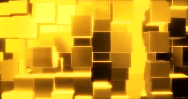 Abstrakte Grafik Hintergrund mit goldenen Würfeln auf einer Kugel. 3D-Darstellung — Stockvideo