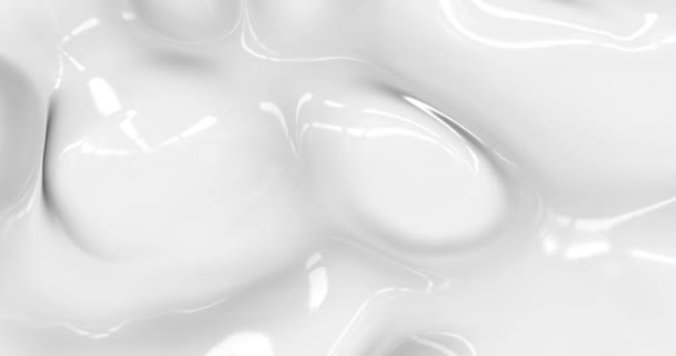 Liquid Abstract White Background Smooth Glossy Texture Rendering Glamour Silk — Stock Video