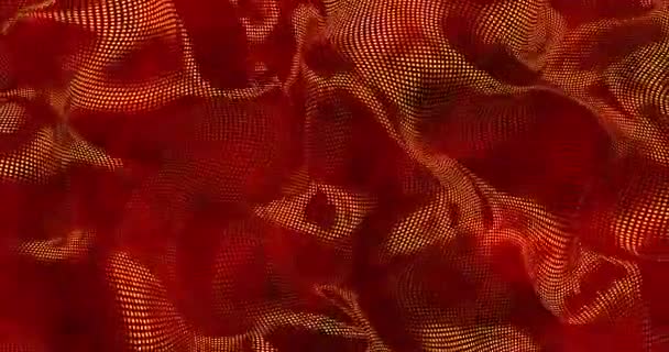 Fondo Seda Brillante Metálico Rojo Glamour Satén Textura Bucle Renderizado — Vídeo de stock