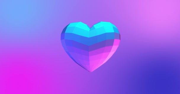 Fondo Neón Con Brillante Corazón Ultravioleta Para Evento Del Día — Vídeos de Stock