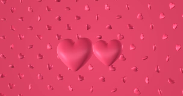 Romantisch Patroon Met Doodle Roze Hartjes Voor Valentijnsdag Moederdag Trouwdag — Stockvideo