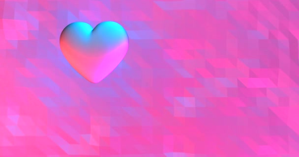 Neonowe Tło Świecącym Nadfioletowym Sercem Imprezę Okazji Walentynek Dzień Matki — Wideo stockowe