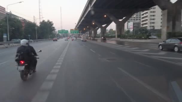 Bangkok Thailandia Gennaio 2020 Auto Stanno Piedi Guidano Lentamente Ingorgo — Video Stock