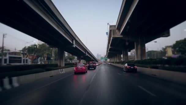 Bangkok Tailandia Enero 2020 Los Coches Paran Conducen Lentamente Atasco — Vídeo de stock