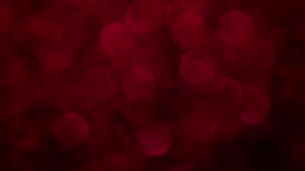 Red Merry Christmas Magical Bokeh Lights Background Glamour Happy Valentines — Stock Video