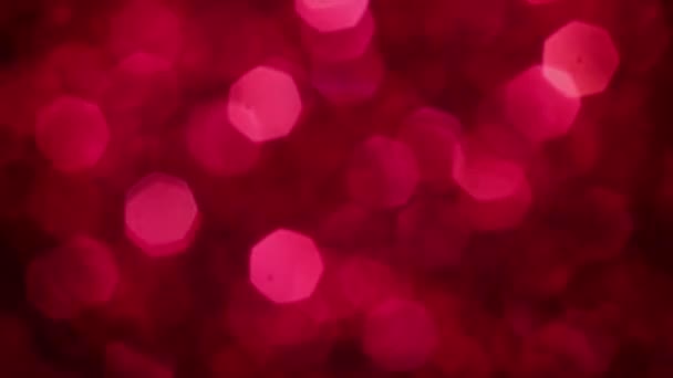 Red Merry Christmas Magical Bokeh Lights Background Glamour Happy Valentines — Stock Video