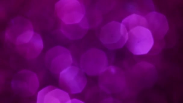 Violett God Jul Magiska Bokeh Natt Ljus Bakgrund Glamour Lyx — Stockvideo