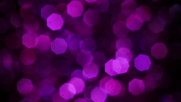 Violett God Jul Magiska Bokeh Natt Ljus Bakgrund Glamour Lyx — Stockvideo