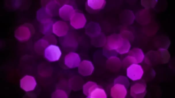 Violett God Jul Magiska Bokeh Natt Ljus Bakgrund Glamour Lyx — Stockvideo