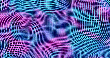Flüoresan sıvı renklerde neon arka plan. Ultraviyole soyut mavi, mor, pembe renk. döngülenmiş animasyon 4k Sanal gerçeklik 3D tasarım