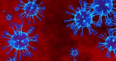 Coronavirus hücreleri COVID-19 bulaşıcı hastalıklar. Hastalığın hızlı yayılması. Yüksek konsantrasyonda koronavirüs. 3B görüntüleme döngüsü 4k