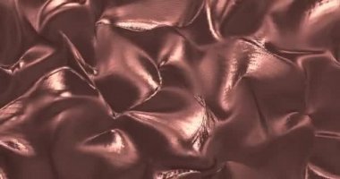 Rose Gold 'un parlak saten arka planı. Cazibeli saten dokusu 3D görüntüleme döngüsü 4k.