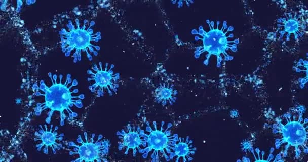 Coronavirus Cells Covid Infectious Disease 快速传播疾病 高度集中的冠状病毒动画 3D渲染循环4K — 图库视频影像