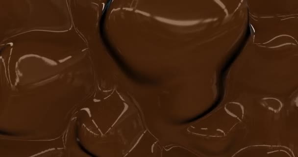 Υγρό Φόντο Ζεστή Σοκολάτα Λιωμένη Υφή Σκουρόχρωμης Σοκολάτας Απόδοση Λαμπερή — Αρχείο Βίντεο