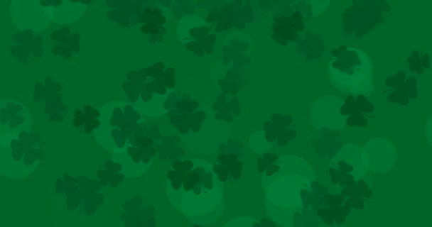 패트릭 Patrick Day 뒷배경에는 나뭇잎 무늬가 있습니다 즐거운 파티를 렌더링 — 비디오