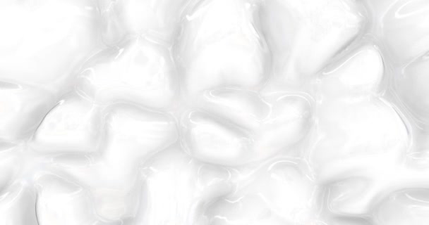 Liquid Abstrato Fundo Branco Suave Textura Brilhante Renderização Fundo Seda — Vídeo de Stock