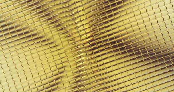 Golden Foil Tiles Texture Background Digital Surface Motion Graphic — Stock Video