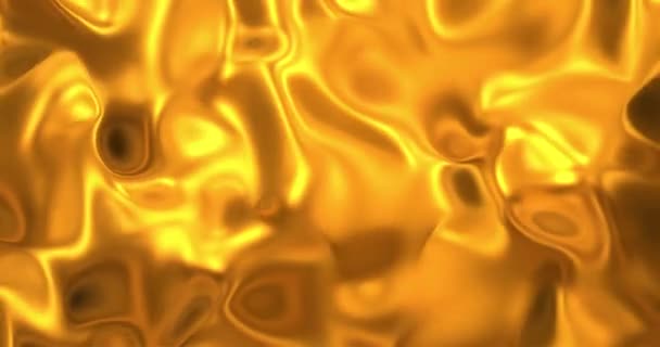 Zlaté Třpytivé Hedvábné Pozadí Glamour Saténová Textura Vykreslování Smyčka Kouzelný — Stock video