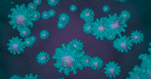 Células Del Coronavirus Grupo Animación Virus Que Causan Infecciones Respiratorias — Vídeos de Stock