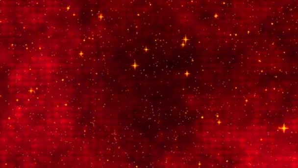 Padrão Vermelho Com Confete Dourado Estrelas Corações Vermelhos Para Dia — Vídeo de Stock