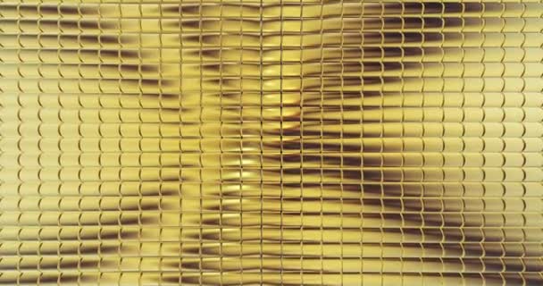 Gouden Folie Tegels Textuur Achtergrond Digitaal Oppervlak Bewegingsgrafiek — Stockvideo