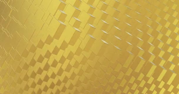 Abstrait Fond Géométrique Doré Carreaux Papier Aluminium Texture Fond Boucle — Video