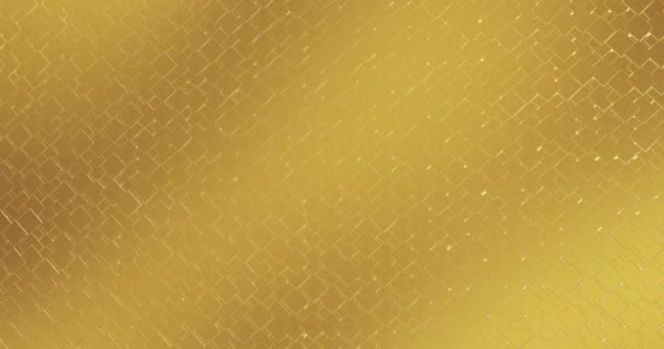 抽象幾何学的な黄金の背景箔タイルのテクスチャシームレスループ背景 デジタル3D表面 モーショングラフィックス — ストック動画