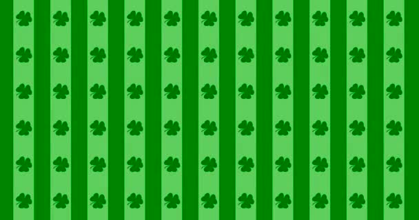 Día San Patricio Verde Hojas Fondo Fondo Patrick Day Con — Vídeos de Stock