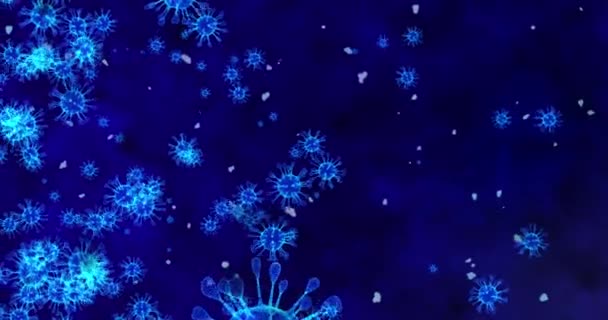 Koronavirové Buňky Animační Skupina Virů Které Způsobují Respirační Infekce Pod — Stock video