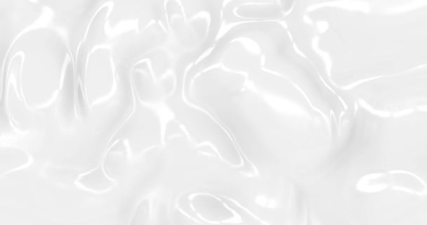 Жидкий Абстрактный Белый Фон Гладкая Глянцевая Текстура Рендеринга Гламурный Шелковый — стоковое видео
