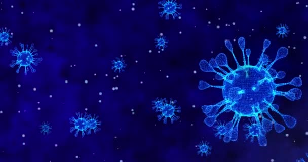 Células Del Coronavirus Grupo Animación Virus Que Causan Infecciones Respiratorias — Vídeo de stock