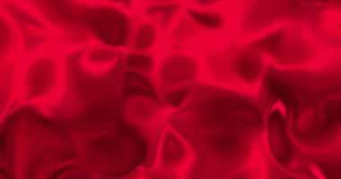 Kırmızı Lav ipeği arka planı. Cazibeli saten dokusu 3D görüntüleme döngüsü 4k. Sihirli Mutlu yıllar animasyonu.