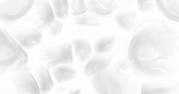 Liquid Abstract White Background Smooth Glossy Texture Rendering Glamour Silk — Stock Video