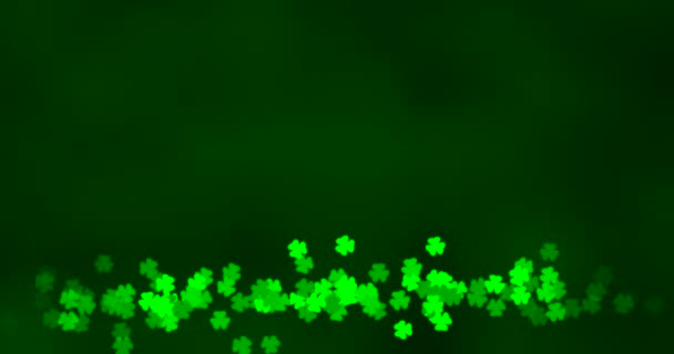 Patrick Day Green Leaves Background Patrick Day Backdrop Shamrock Leaf — Stock Video