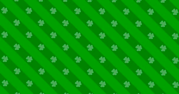 Patrick Day Grün Hinterlässt Hintergrund Patrick Day Kulisse Mit Fallendem — Stockvideo