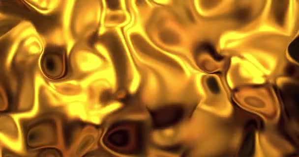 Gold Sparkly Silk Background Glamour Satin Texture Rendering Loop Magical — Stock Video