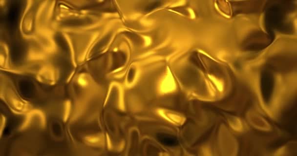 Gold Sparkly Silk Background Glamour Satin Texture Rendering Loop Magical — Stock Video