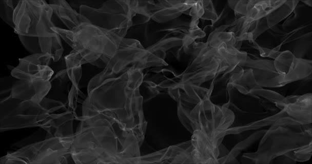 Плаваючий Білий Дим Чорному Тлі Сухий Димовий Туман Накладання Режиму — стокове відео