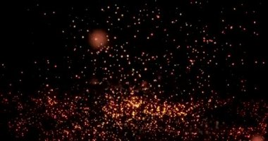 Siyah Çin Yeni Yıl dokusunda altın konfeti bokeh ışıkları. 4k döngüsü