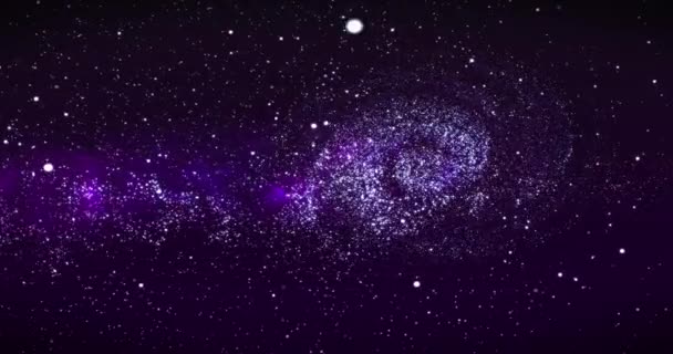 Galaxie Weltraum Spiralgalaxie Animation Der Milchstraße Durch Sternenfelder Und Nebel — Stockvideo